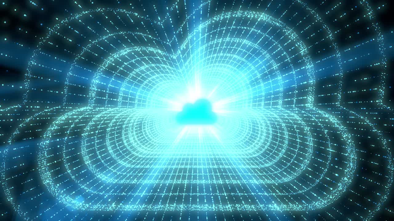 구름 모양 빛 반이는 스트로크 네온 박이는 입자 루프 애니메이션