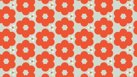 geometric shape in orange flower shape moving vertically