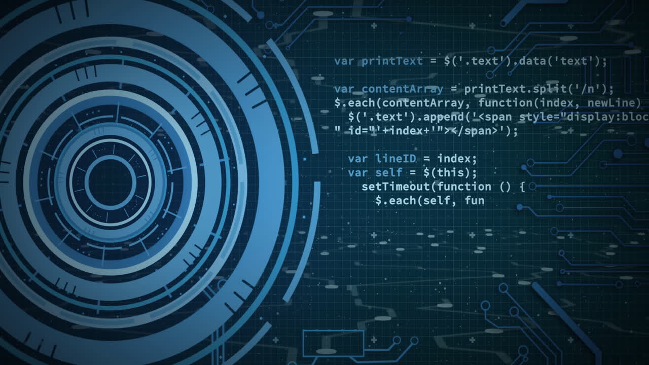 Animation of scope scanning over data processing with connections