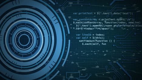 animación del escaneo de alcance sobre el procesamiento de datos con conexiones