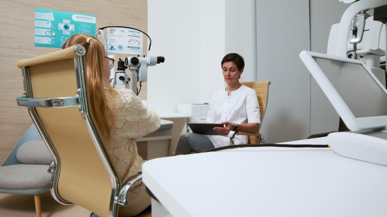 Girl in the ophthalmologist