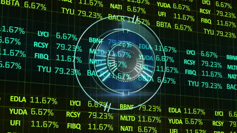 animación del escaneo del alcance sobre el procesamiento de datos