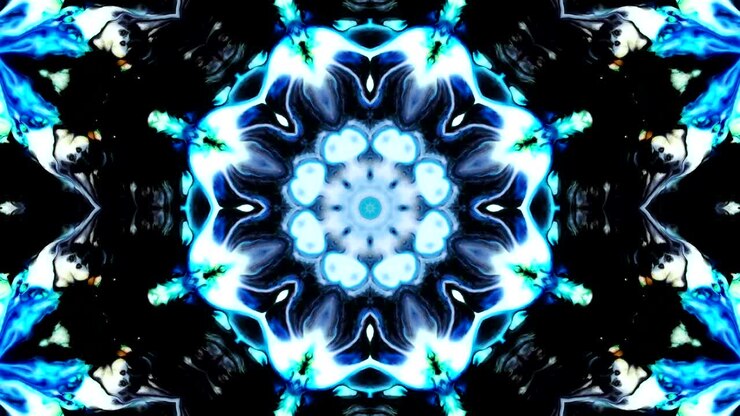 Abstract Kaleidoscope Movement: Geometric Circle and Star Shapes