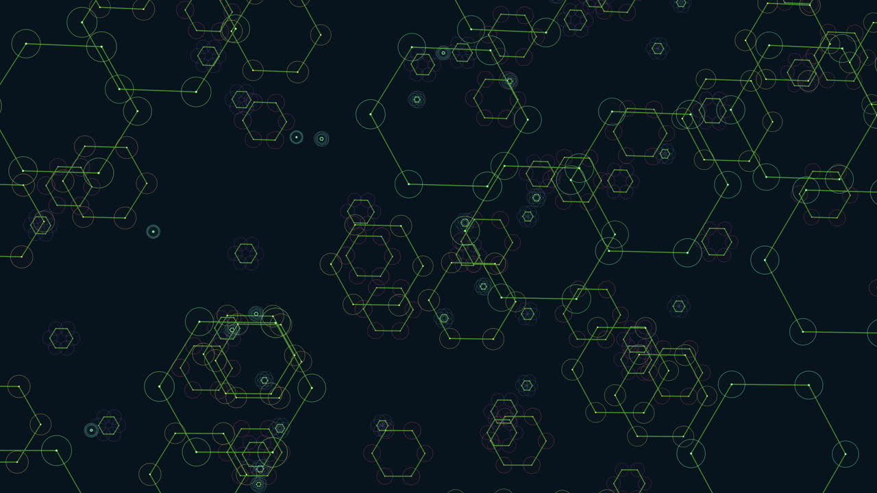 A Group Of Hexagons On A Black Background