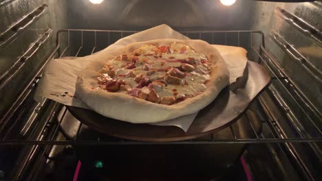 pizza casera cocinada en un horno
