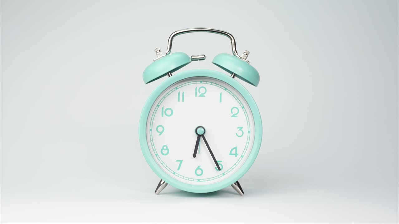 시간 지연, 블루 알람 시계는 실행 쇼 시간을 알려줍니다.