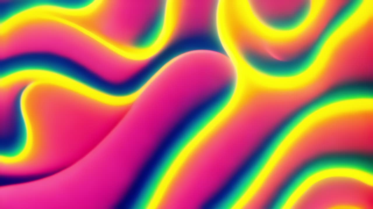 abstracta hipnotizante animación retro: curvas enredadas antiguas se transforman, fusionan y remodelan con gracia