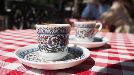 turkish coffee in an outdoor cafe