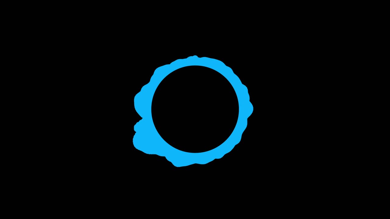 A blue circular audio waveform or music visualizer reacting and pulsing on a black background. For music, sound, or tech concepts