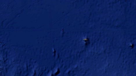 Nauru with flag. 3d earth in space - zoom in Nauru outer