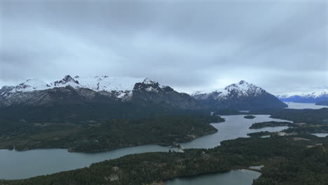 circuito chico location with beautiful mountain valley and river, bariloche, argentina.