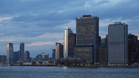 new york city panorama with manhattan skyline over east river