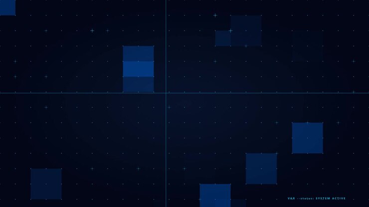 Abstract Digital Interface Background with Floating Blue Squares