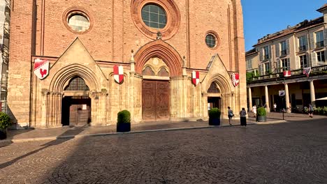 exterior view of alba cathedral in sunlight