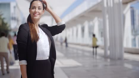 smiling happy confident young businesswoman