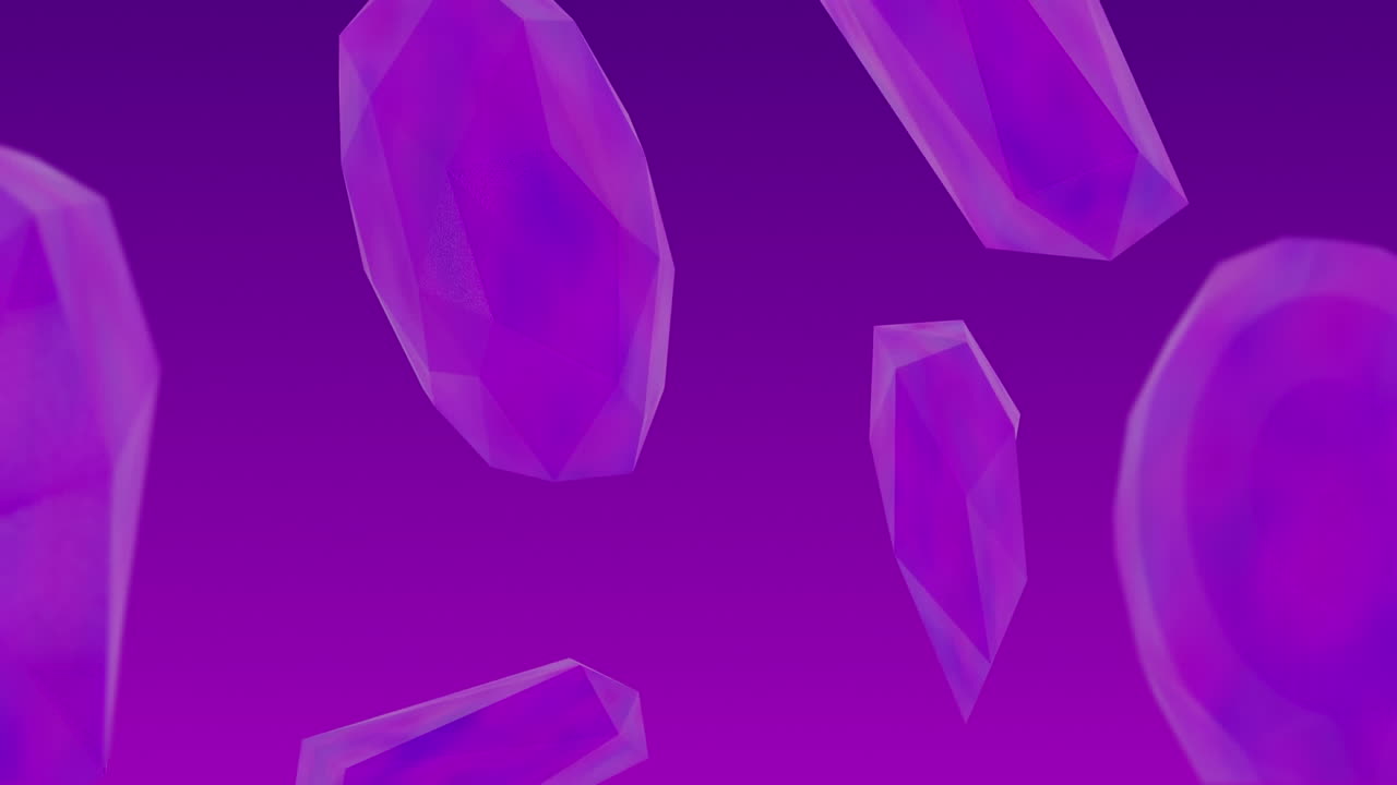Animation of shapes moving over purple background