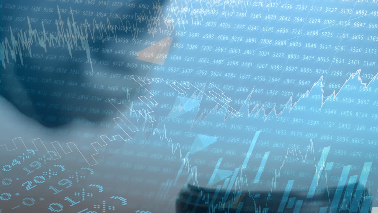 animación digital conceptual que muestra un gráfico de negocios 4k