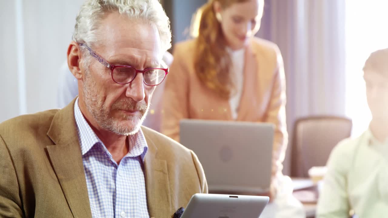 Businessman using digital tablet