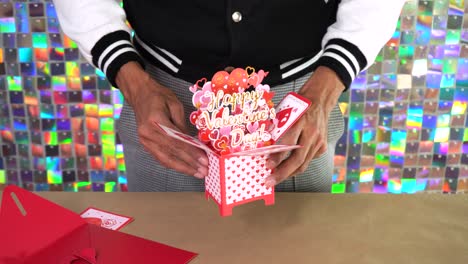 happy valentine's day gift card with pop up design, paper crafts