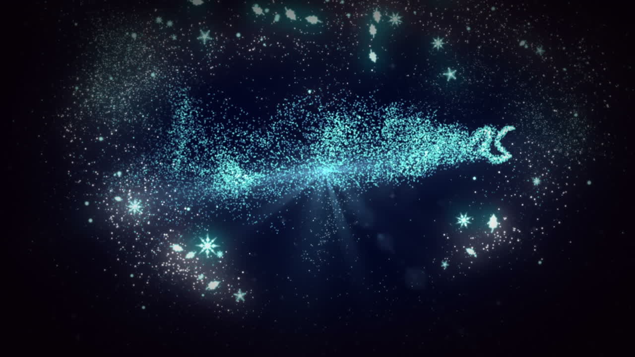 산타가 반이는 반이는 크리스마스 인사를 형성합니다.