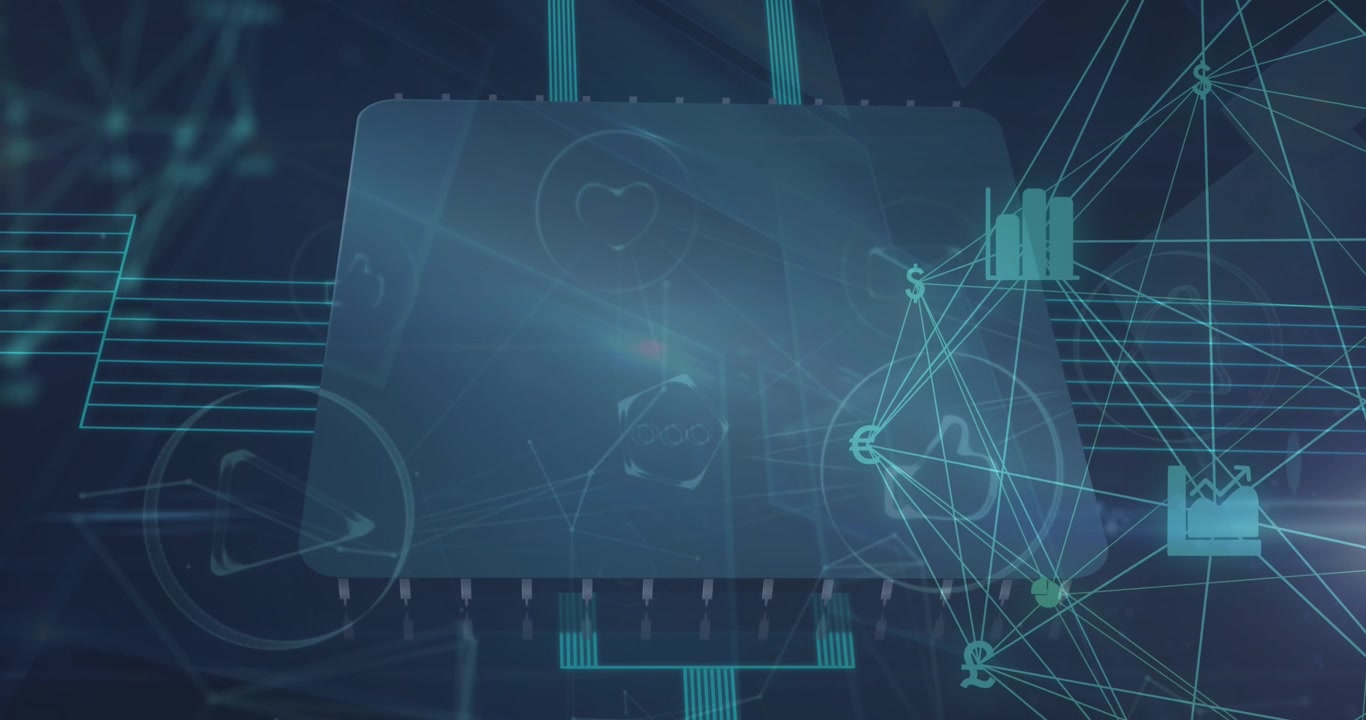 Animation of network of connections over data processing