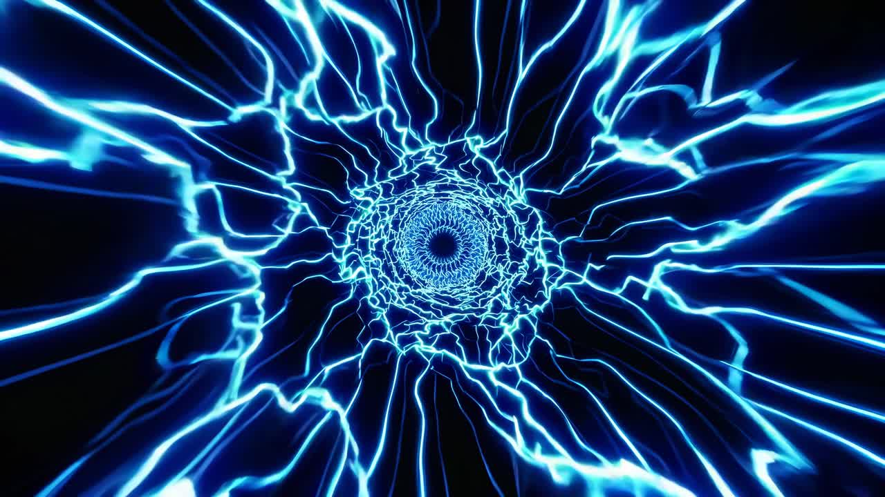 túnel azul brillante y abstracto