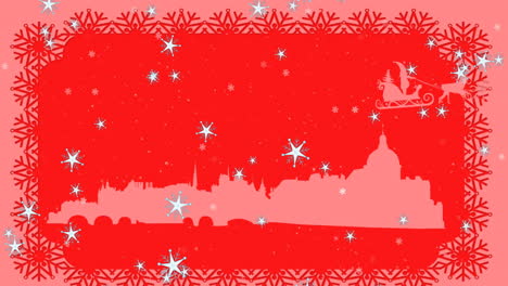 animación de la nieve cayendo sobre la decoración y el patrón de navidad
