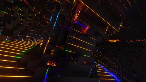the rotation of the infinite torah with glittering in the dark neon lines. vj, loop