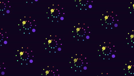 vibrant dot pattern on black background a colorful circular arrangement