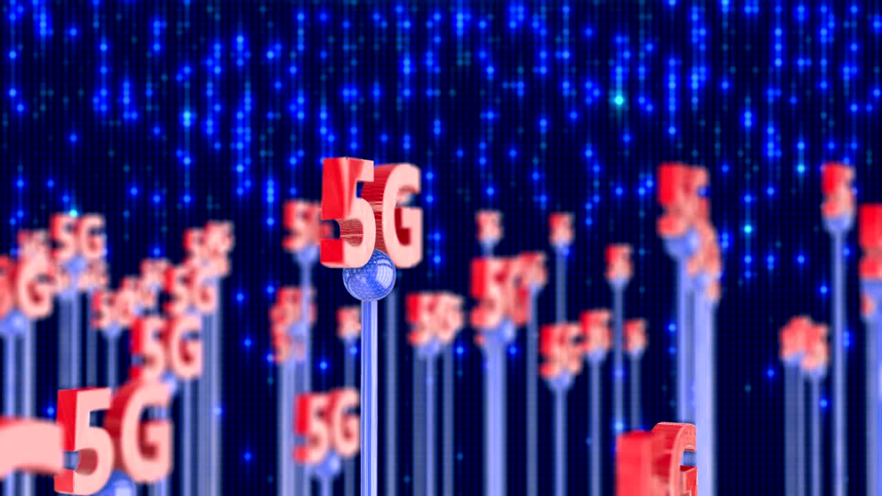 5g 세대의 무선 네트워크 기술, 광대역 액세스, 3d 컨셉, 4k uhd 비디오, 원활한 루프