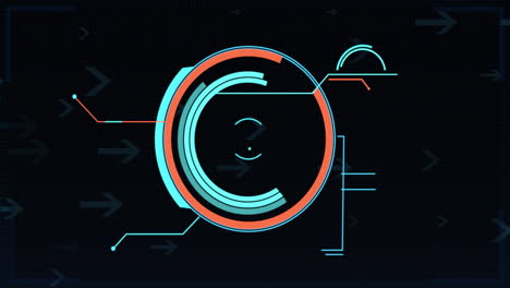 animation of digital data processing and scope over black background