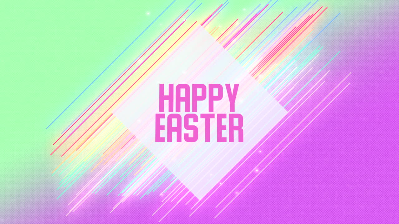그라데이션에 네온 컬러풀한 선이 있는 행복한 부활절