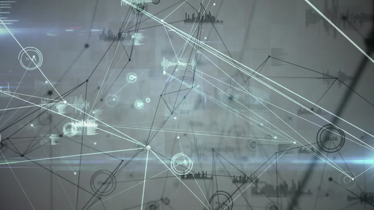 animación del procesamiento de datos , placa de circuitos informáticos y red de conexiones