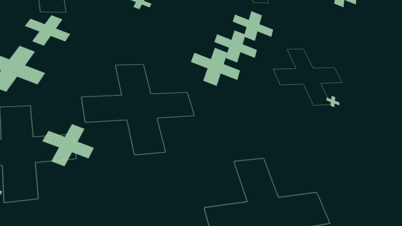 Retro green crosses pattern