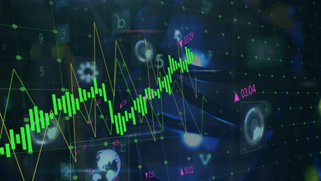 animación del procesamiento de datos sobre un fondo negro