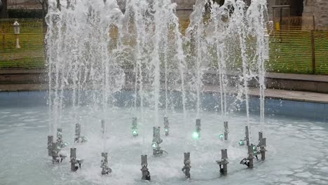 city fountain in action