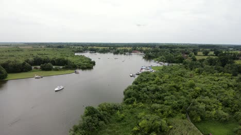 Aerial-Drone-Footage-over-Malthouse-Broad,-Ranworth,-Norfolk