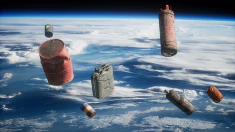 contaminación de la atmósfera del planeta tierra y el espacio