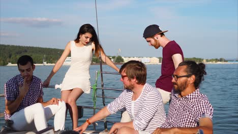 friends enjoying a sailing trip