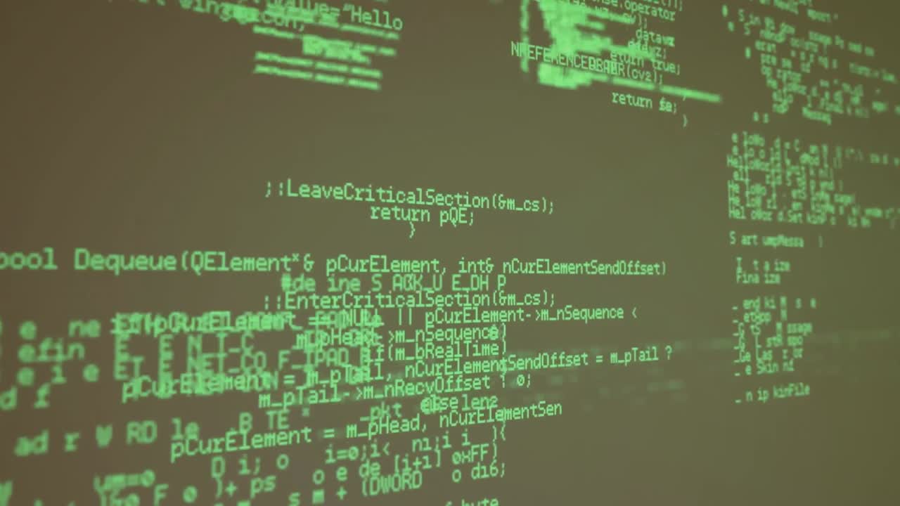 Animation of interface with data processing against grey background