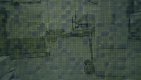 animación de cuadrados amarillos sobre el almacén