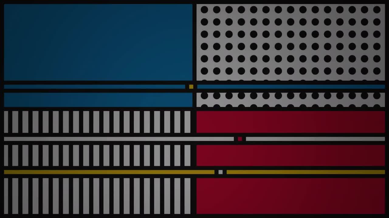 animación de un patrón que se mueve sobre un fondo multicolor