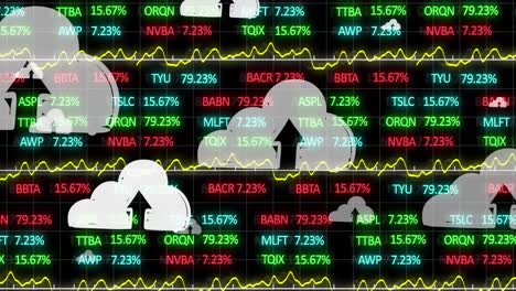 animation of arrows over financial data processing