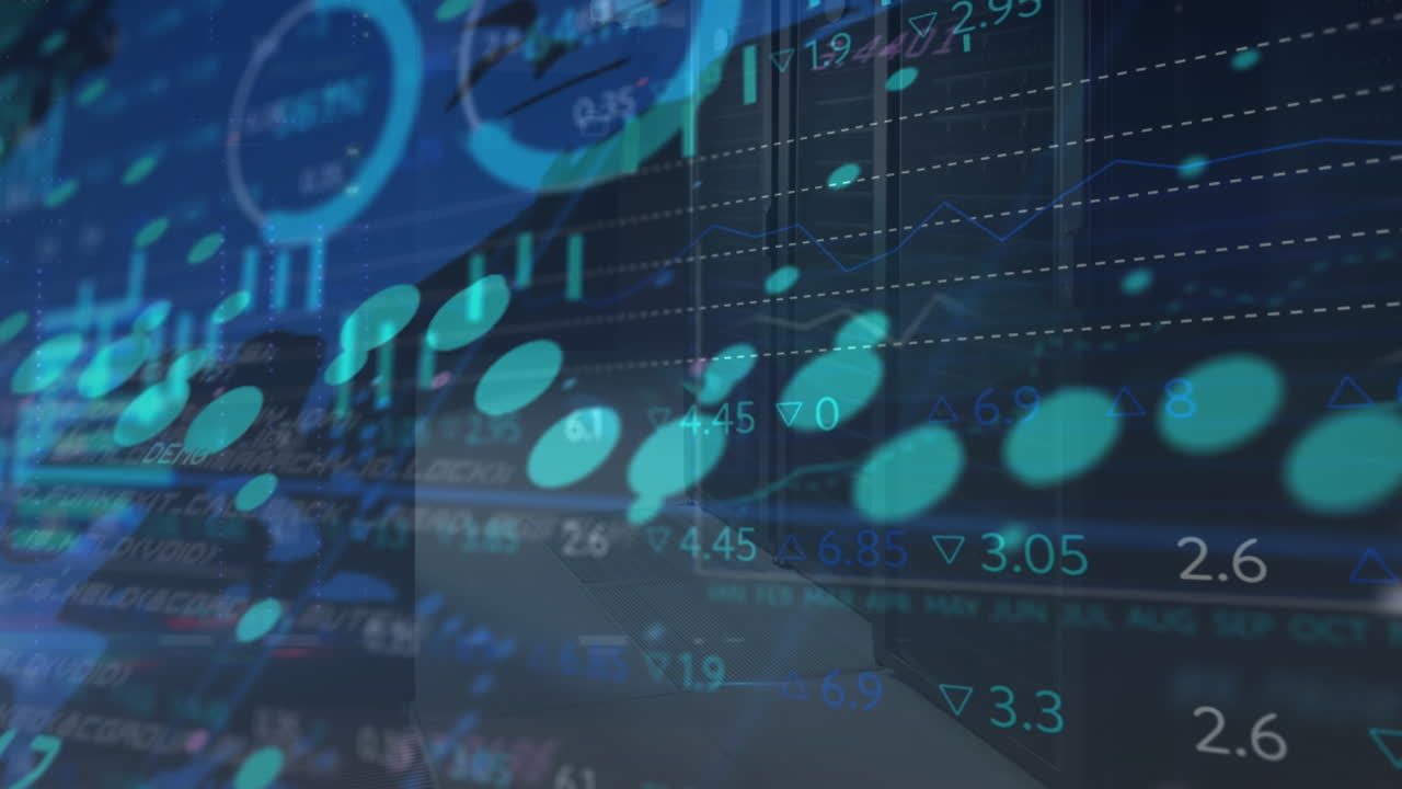 animación del procesamiento de datos en la sala de servidores
