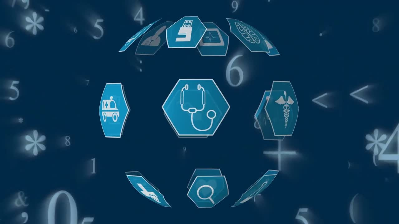 медицинские иконы и цифры с символами