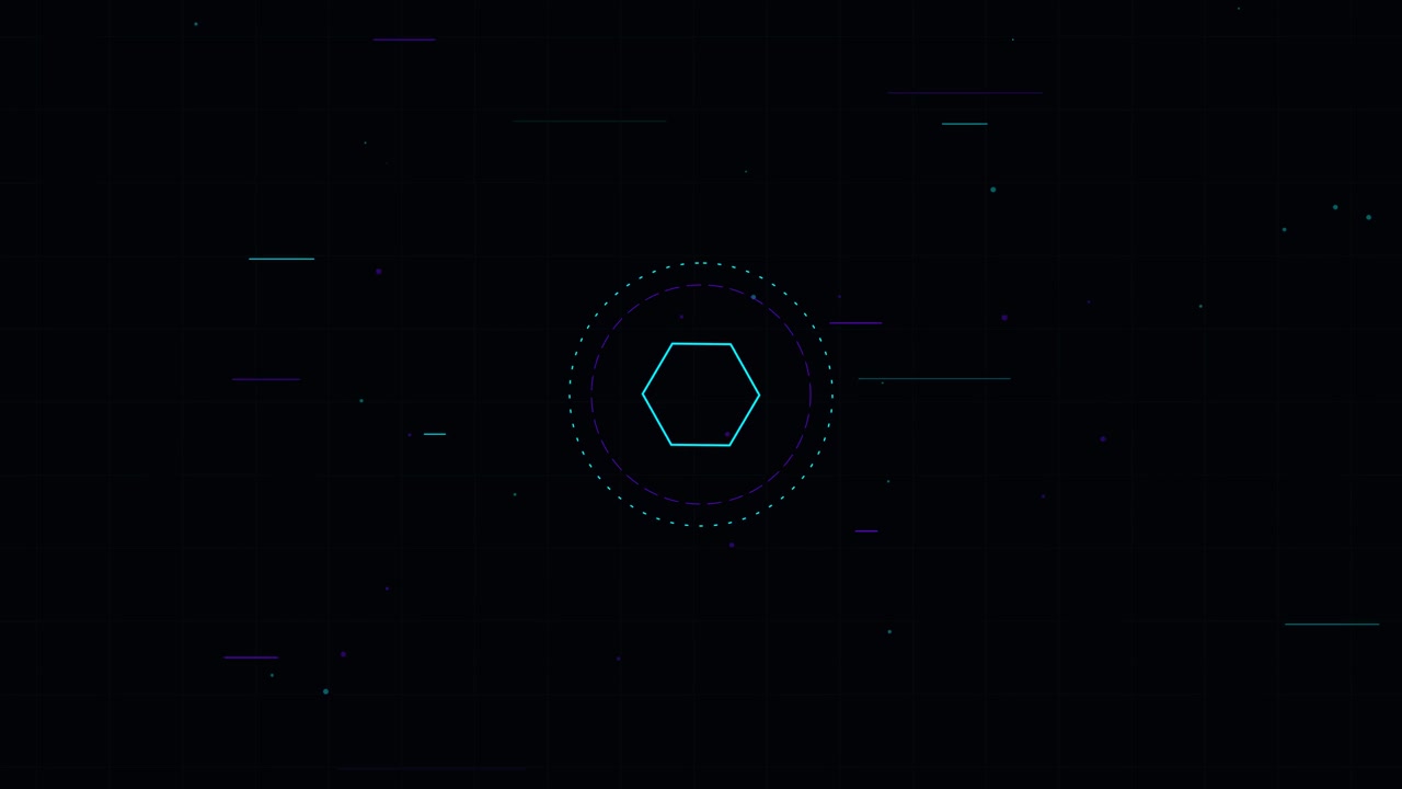 Abstract Digital Hexagon HUD Interface Animation