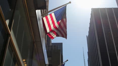 Bandera-De-Estados-Unidos,-Con-Destello-De-Sol