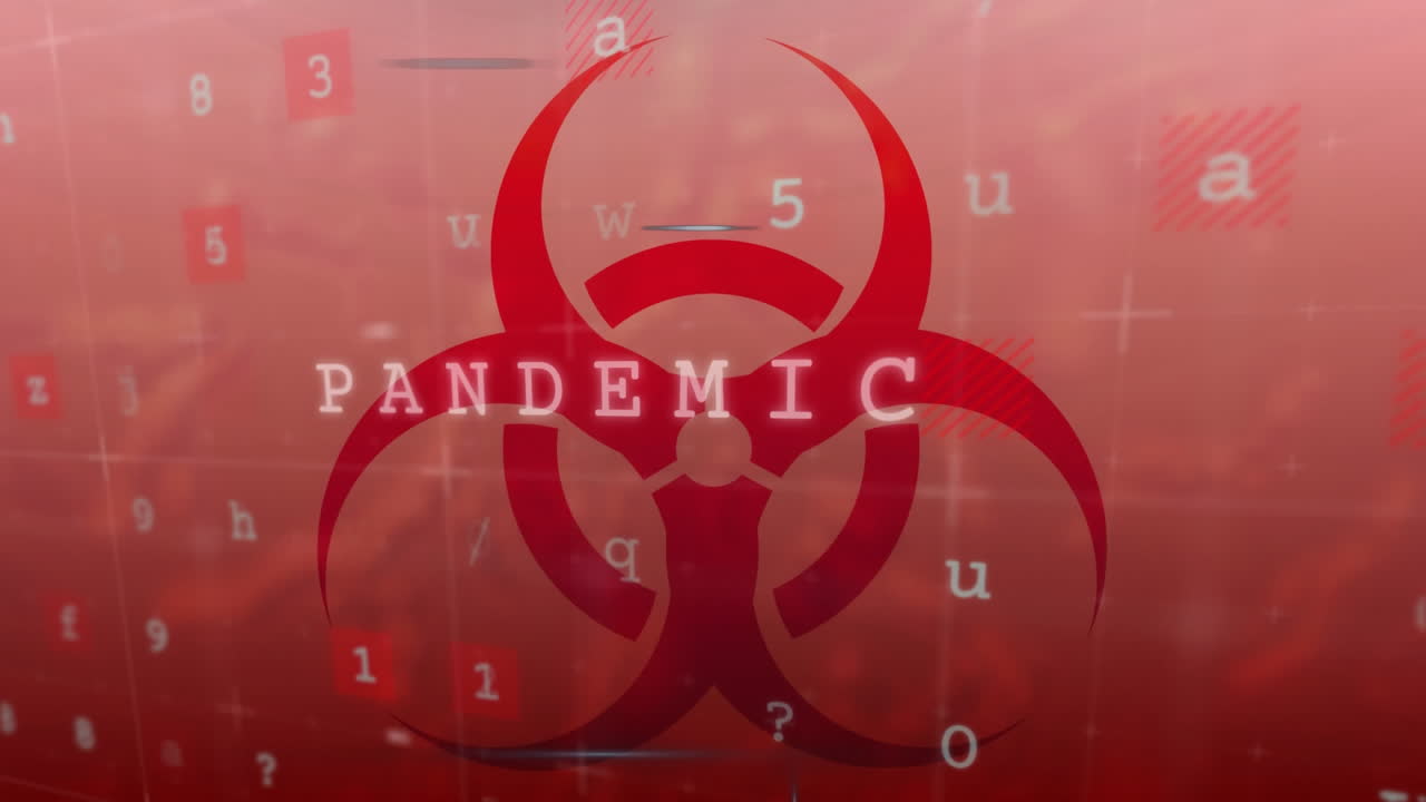 символ опасности с обработкой данных на красном фоне