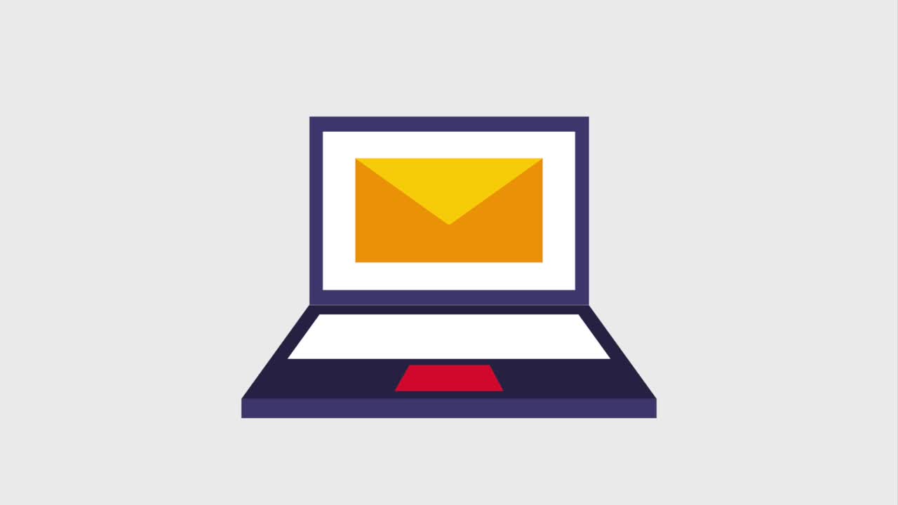 message e mail on laptop screen icons
