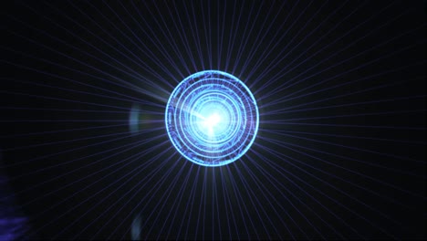 futuristic tunnels loop – blue wireframe
